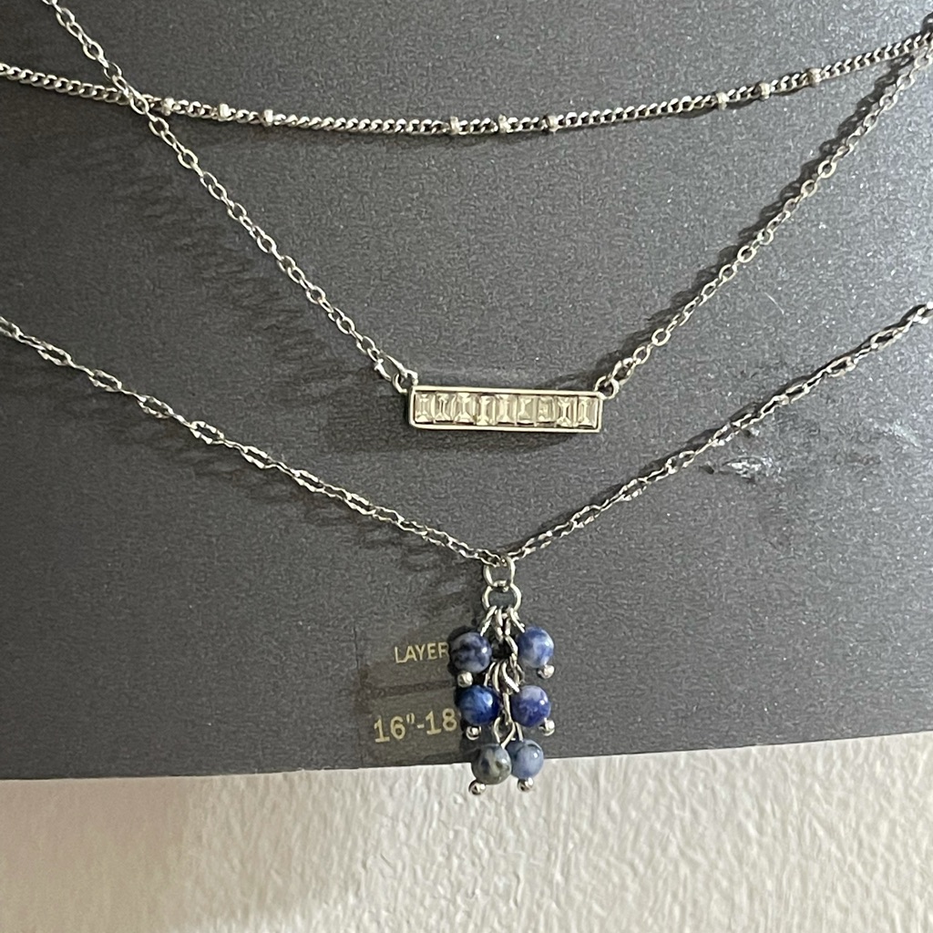 Nwt Massini Silver Color Necklace Set WExtenders Box4 18$